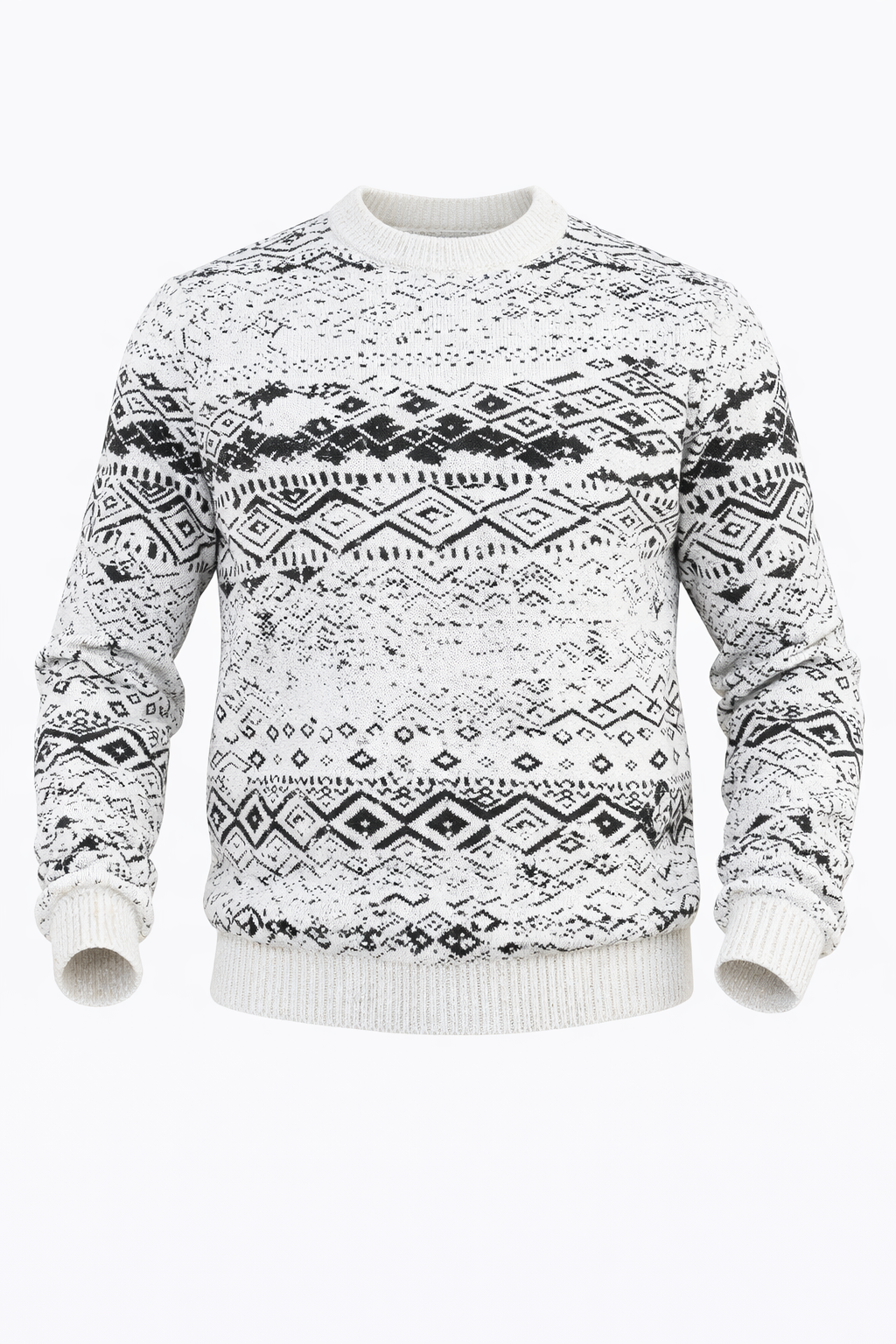 Black and White Patterned Sweater by O,Zero