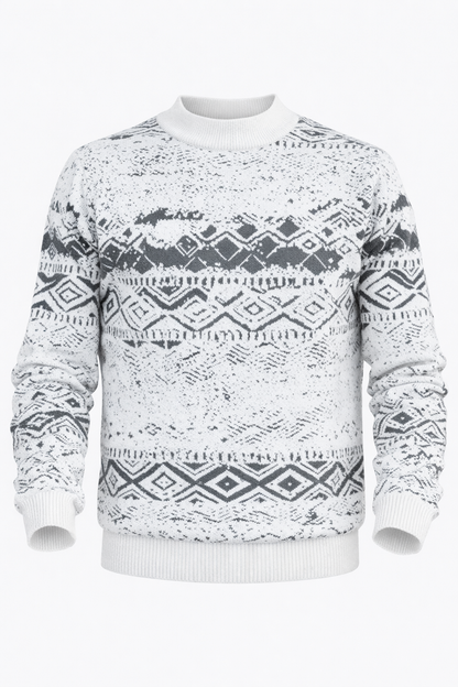 Olive Green Patterned Sweater by O,Zero