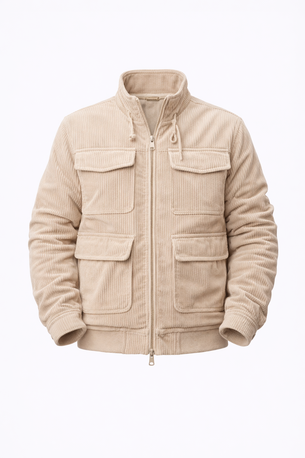 Beige Casual Jacket by O,Zero