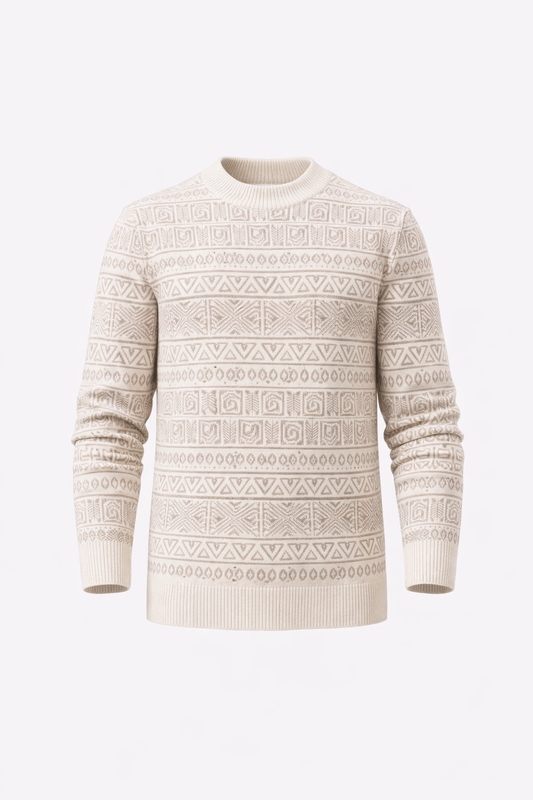 Light-Colored Patterned Sweater by O,Zero