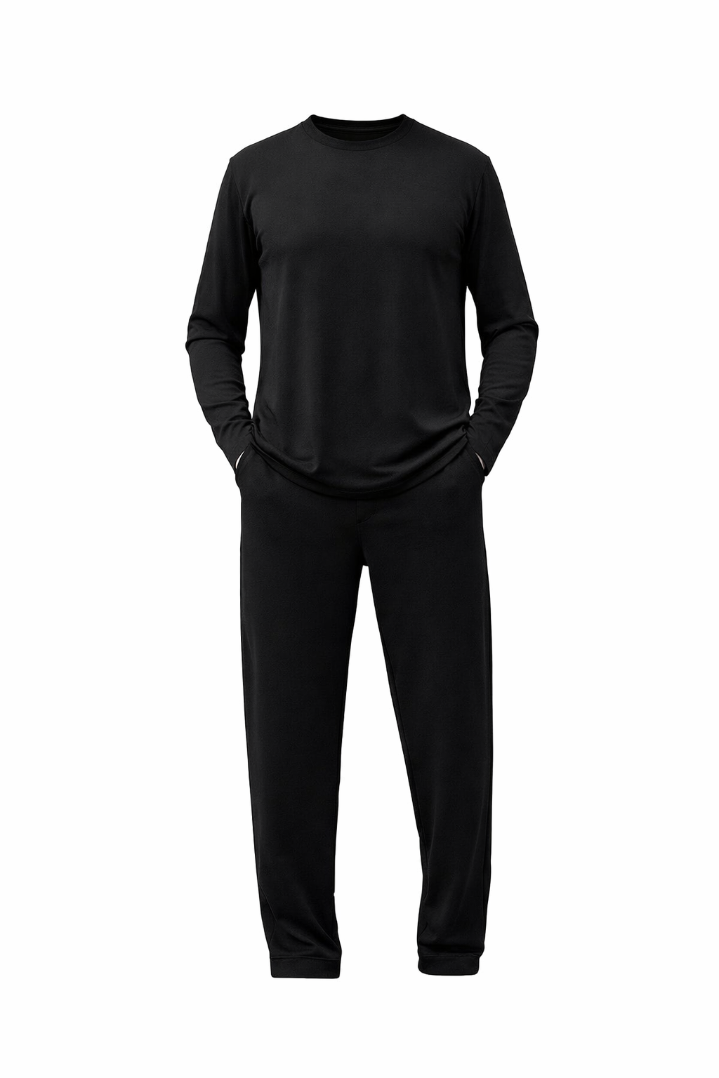 Black T-Shirt and Pants Set by O,Zero