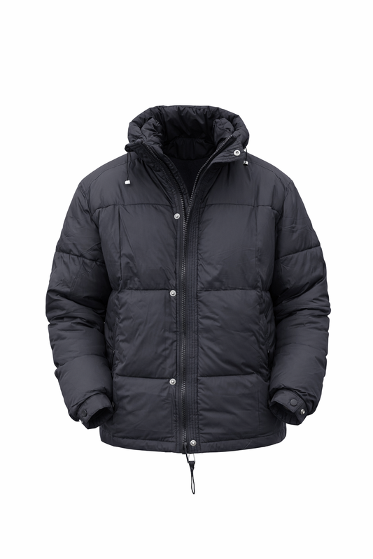 Black Puffer Jacket by O,Zero