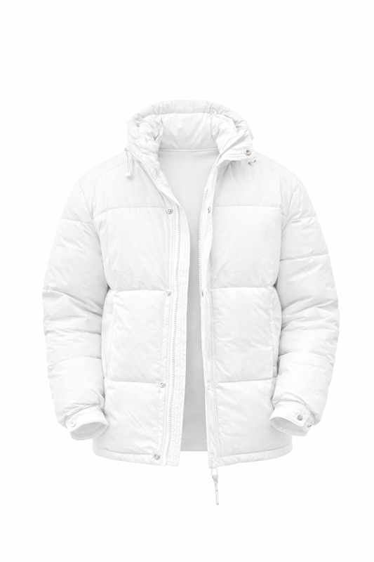 White Puffer Jacket by O,Zero
