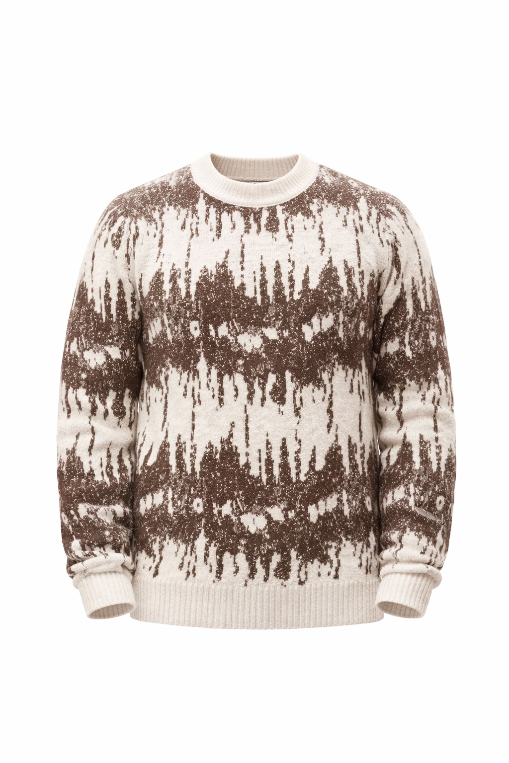 Off-White and Brown Sweater by O,Zero