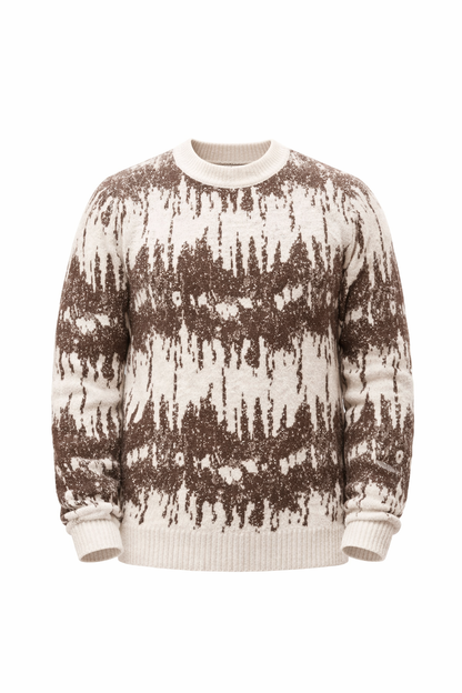 Off-White and Brown Sweater by O,Zero