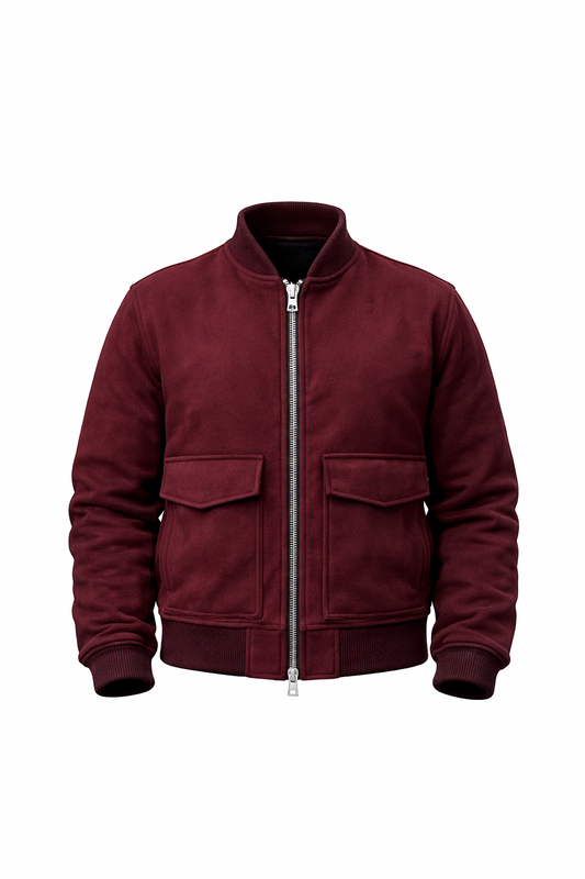 Burgundy Leather Jacket by O,Zero
