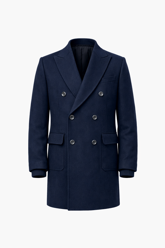 Navy Blue Dubetti Coat by O,Zero