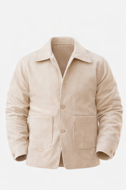 Light Beige Velvet Jacket by O,Zero