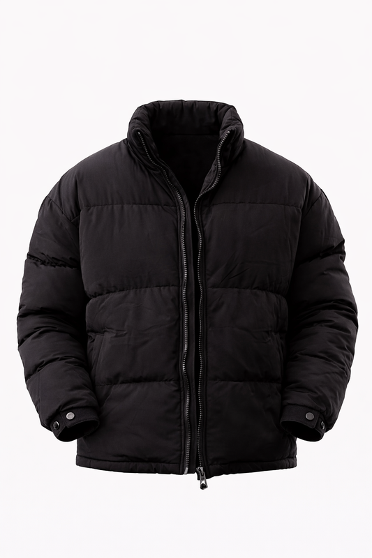 Black Puffer Jacket by O,Zero