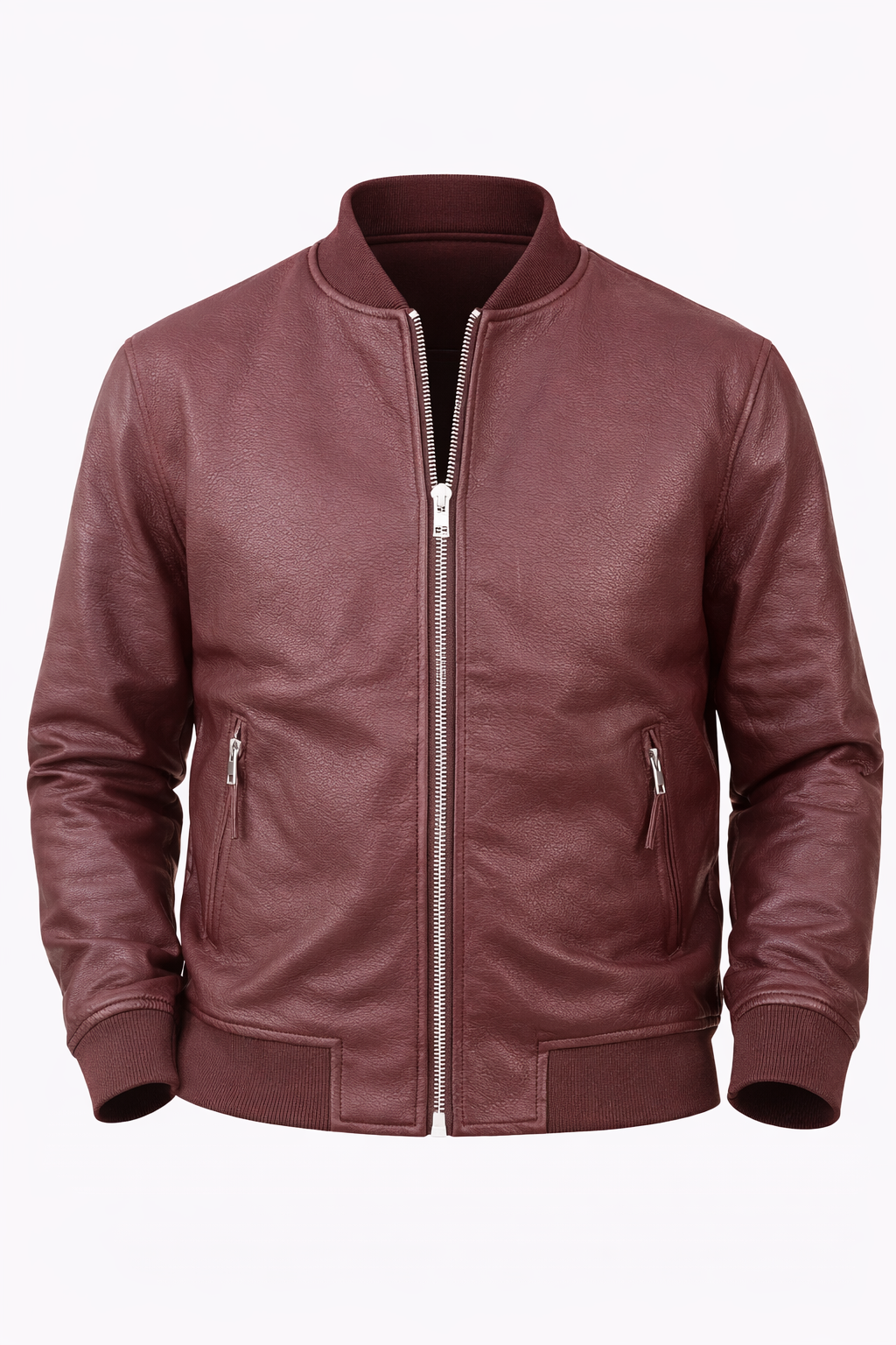 Burgundy Leather Jacket by O,Zero