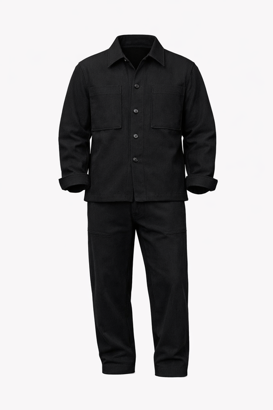 O,Zero Brand Black Shirt Set by O,Zero