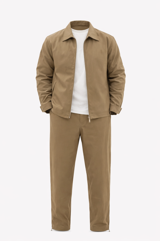 Olive Green Parachute Shirt Set by O,Zero