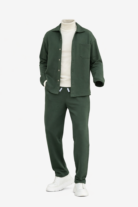 Olive Green Shirt Set by O,Zero