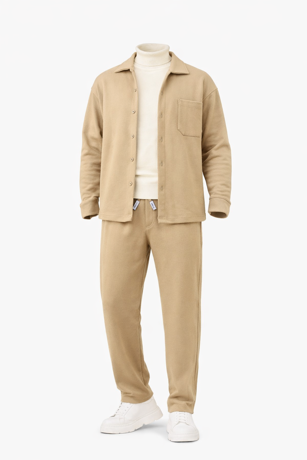 Beige Shirt Set by O,Zero