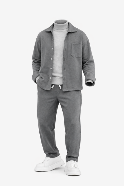 Grey Shirt Set by O,Zero
