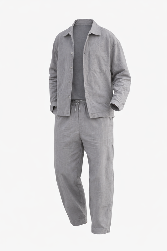 Grey Shirt Set by O,Zero