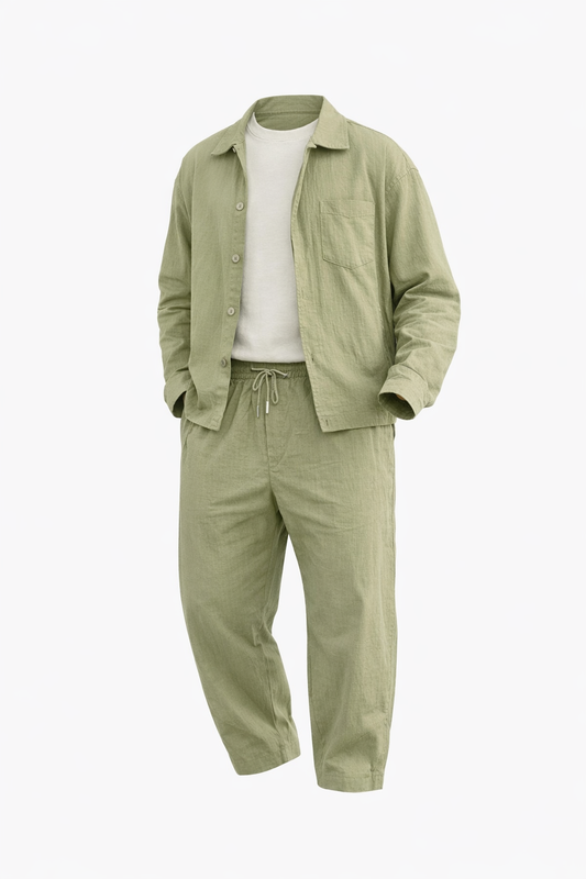 Olive Green Shirt Set by O,Zero
