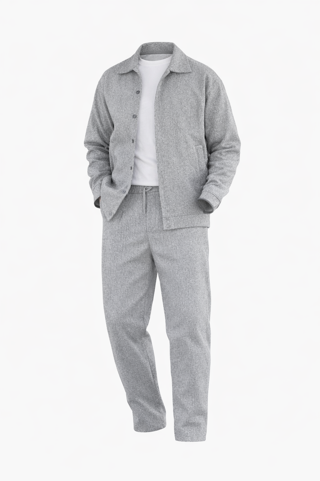Grey Shirt Set by O,Zero