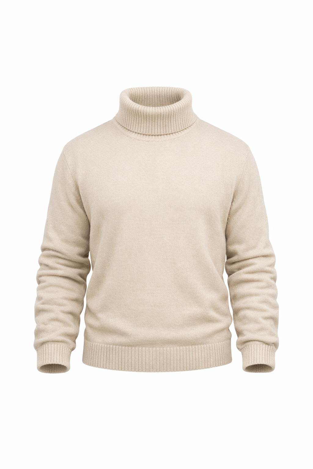 Beige High Neck Top by O,Zero