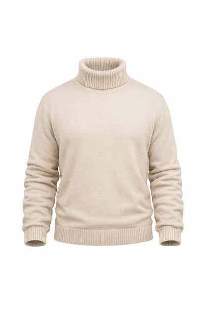 Beige High Neck Top by O,Zero