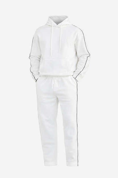 White Hoodie Set by O,Zero