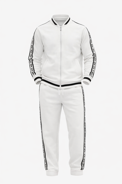 White/Black Patterned Sleeve Set by O,Zero