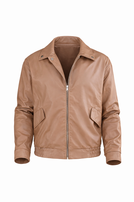 Brown Leather Jacket by O,Zero