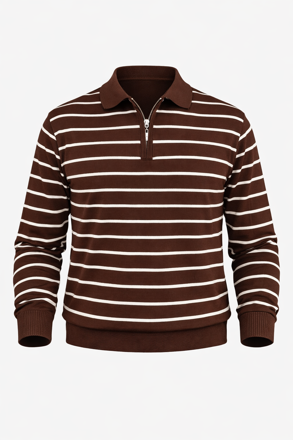 Brown Half Zip Polo by O,Zero