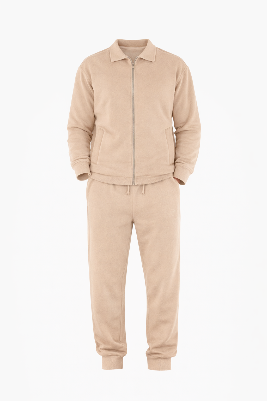 Full Zip Beige Set by O,Zero