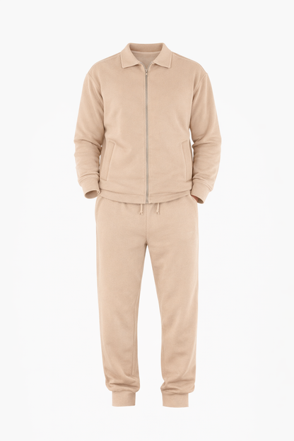 Full Zip Beige Set by O,Zero