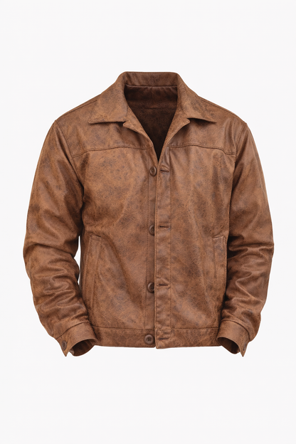 Brown Leather Jacket by O,Zero