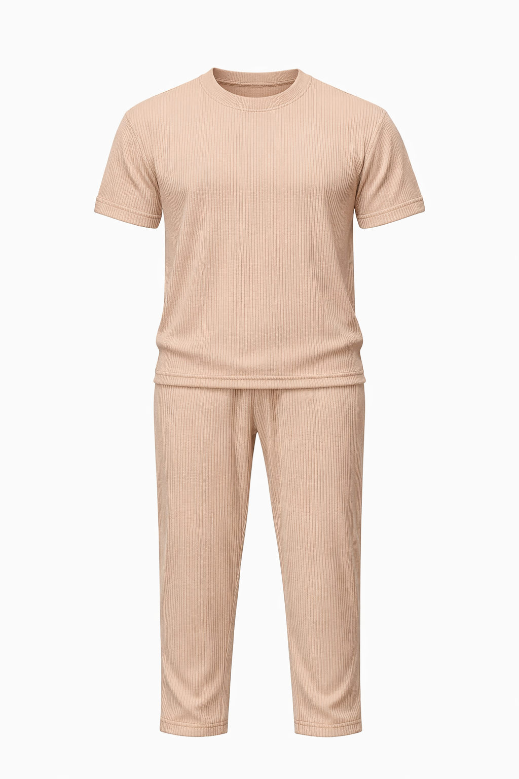 Beige Round Neck Set by O,Zero