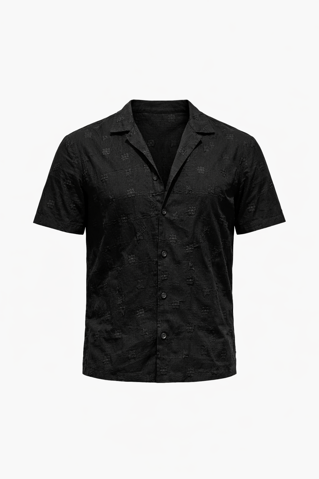 Patterned Black Shirt by O,Zero