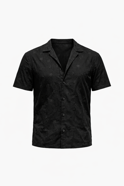 Patterned Black Shirt by O,Zero