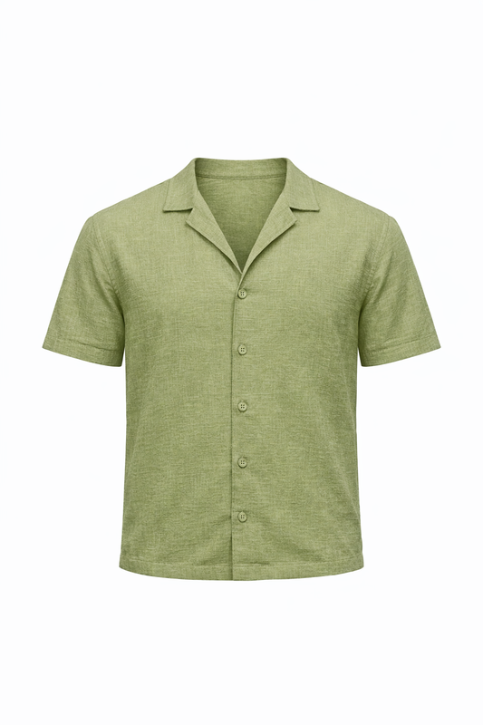Light Green Half Sleeve Shirt by O,Zero