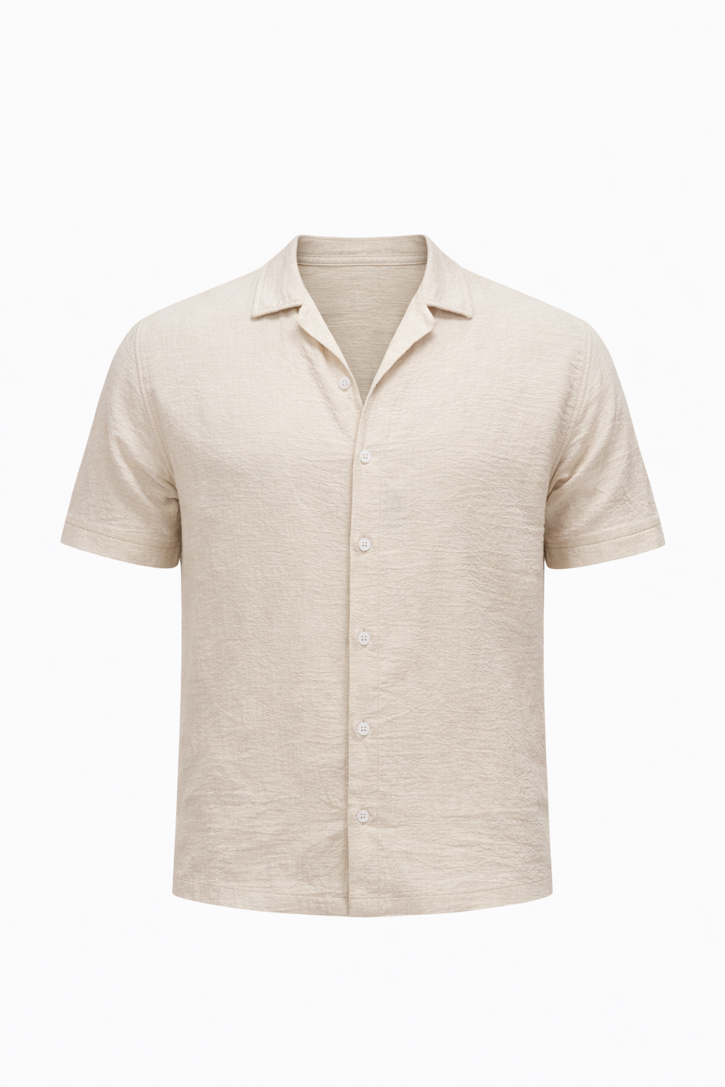 Cream Half Sleeve Shirt by O,Zero