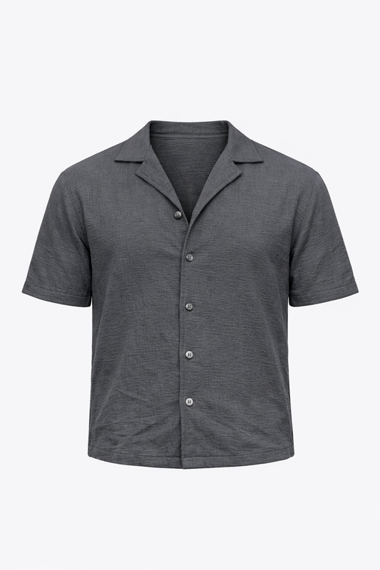 Grey Half Sleeve Shirt by O,Zero