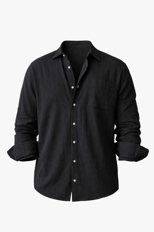 Black Oversized Shirt by O,Zero
