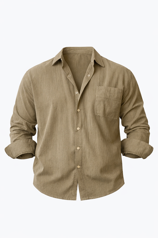 Brown Oversized Shirt by O,Zero