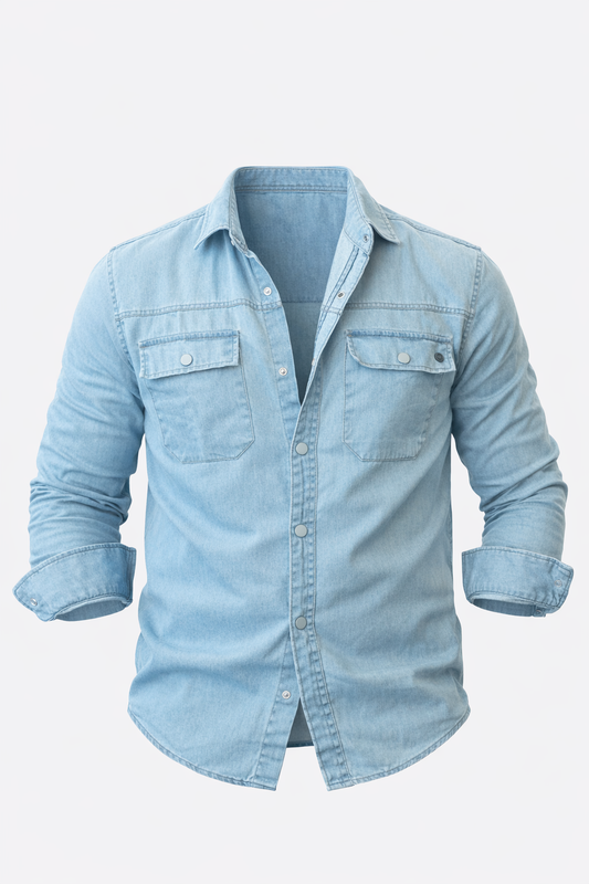 Light Blue Denim Shirt by O,Zero