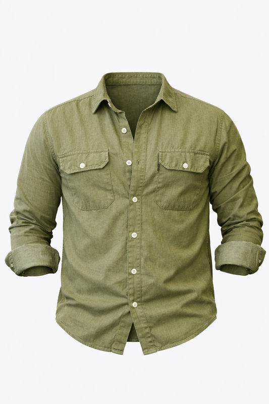 Green Long Sleeve Shirt by O,Zero