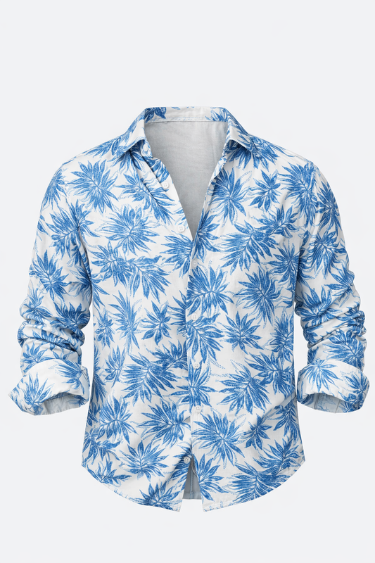 Blue Floral Shirt by O,Zero