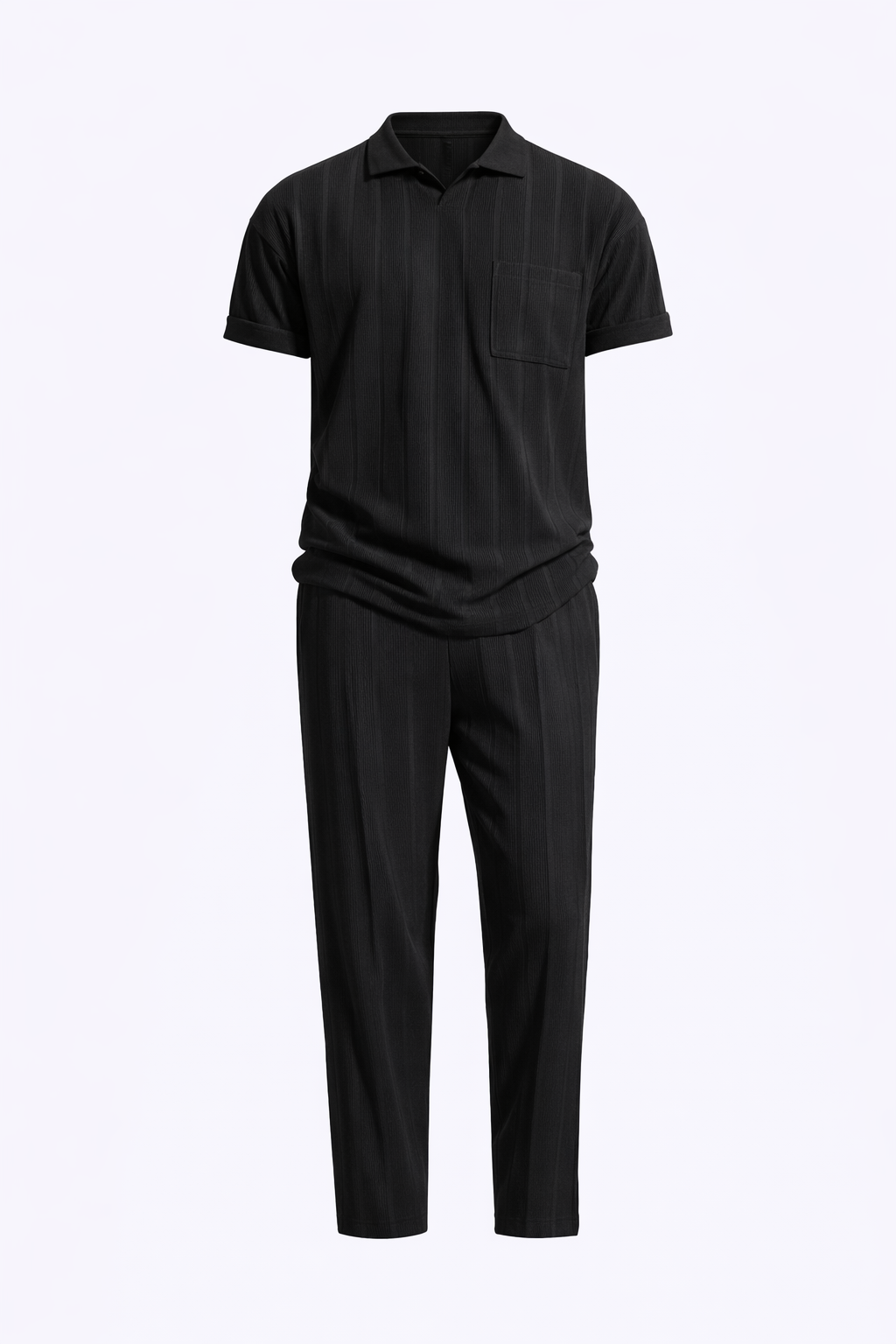 Black T-Shirt Set by O,Zero