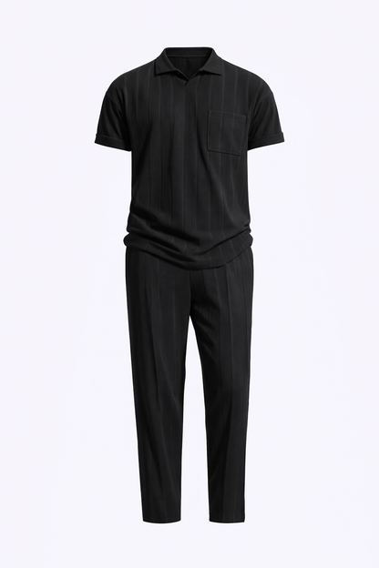 Black T-Shirt Set by O,Zero