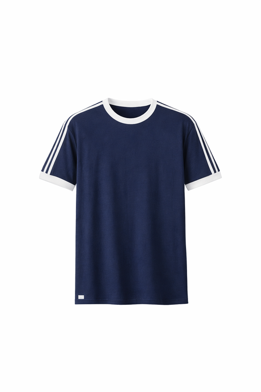 Navy Blue Round Neck and Pants Set by O,Zero