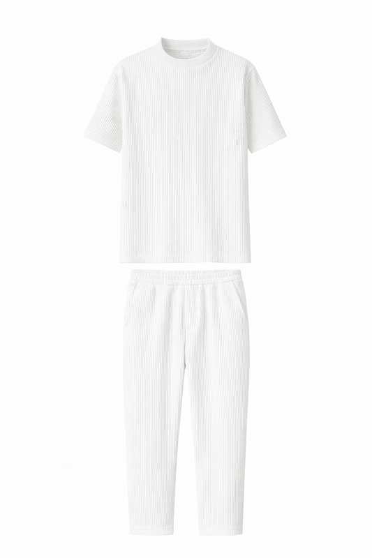White T-Shirt Set by O,Zero