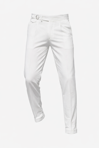 White High Waist Pants by O,Zero