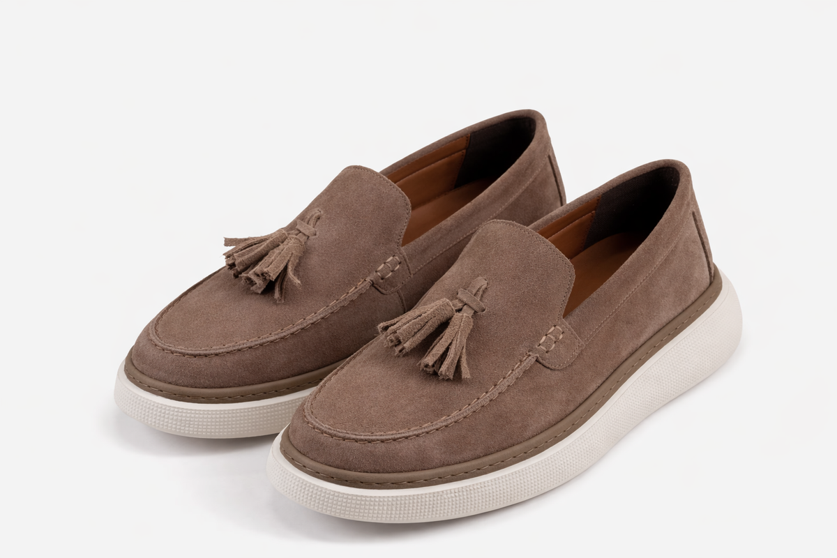 Brown Chamois Loafers by O,Zero