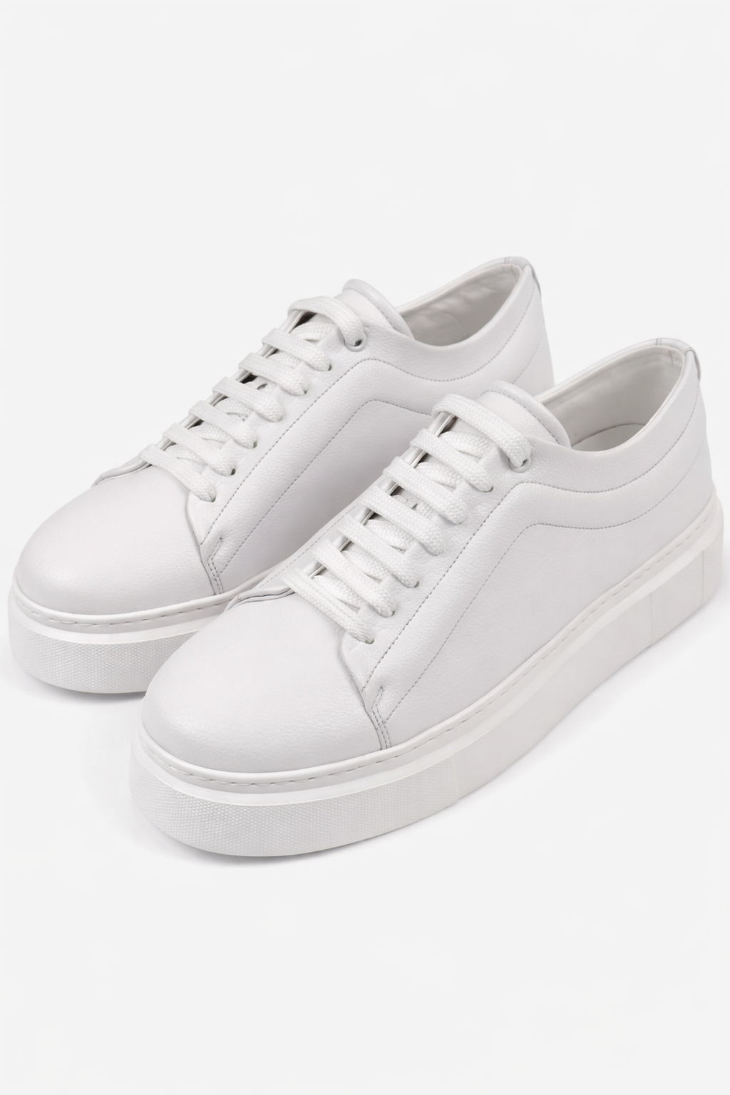 White Leather Sneakers by O,Zero