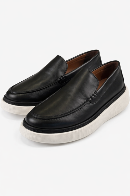 Black Leather Loafers by O,Zero